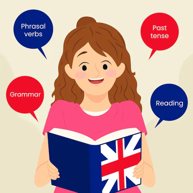 The girl study grammar for improve their basic English speaking